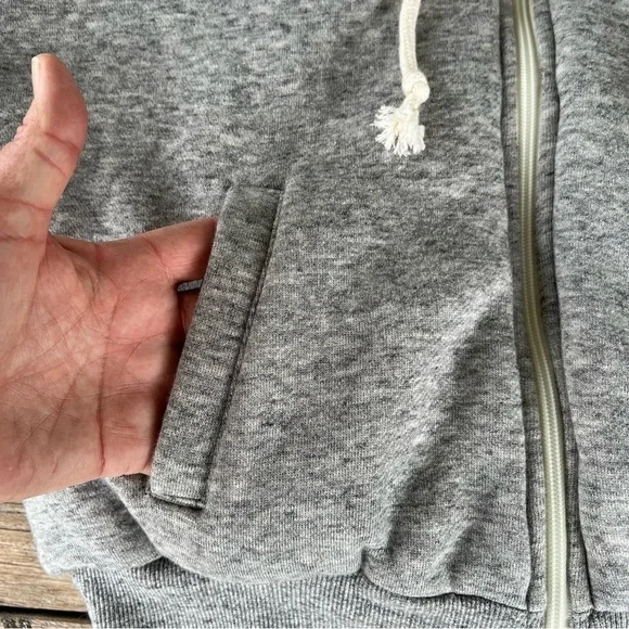 Madewell MWL Reversible Puffer Hoodie Jacket Gray Cream XXS Cropped Thick GUC